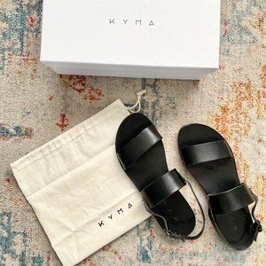 Kyma Mykonos Leather Sandal - Black